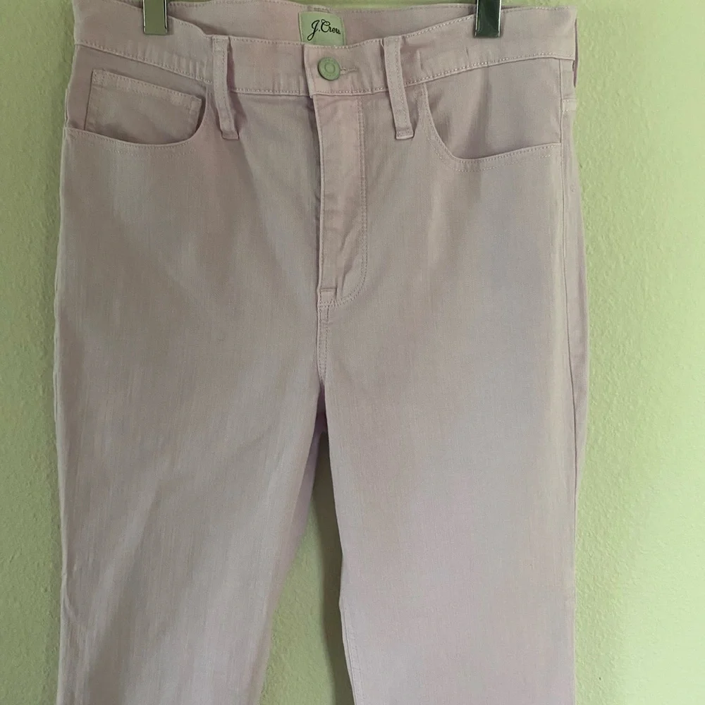 J. Crew Women’s 9”Billie Demi Boot Crop Denim Pants in Light Pink Size 28/6 - Picture 5 of 16